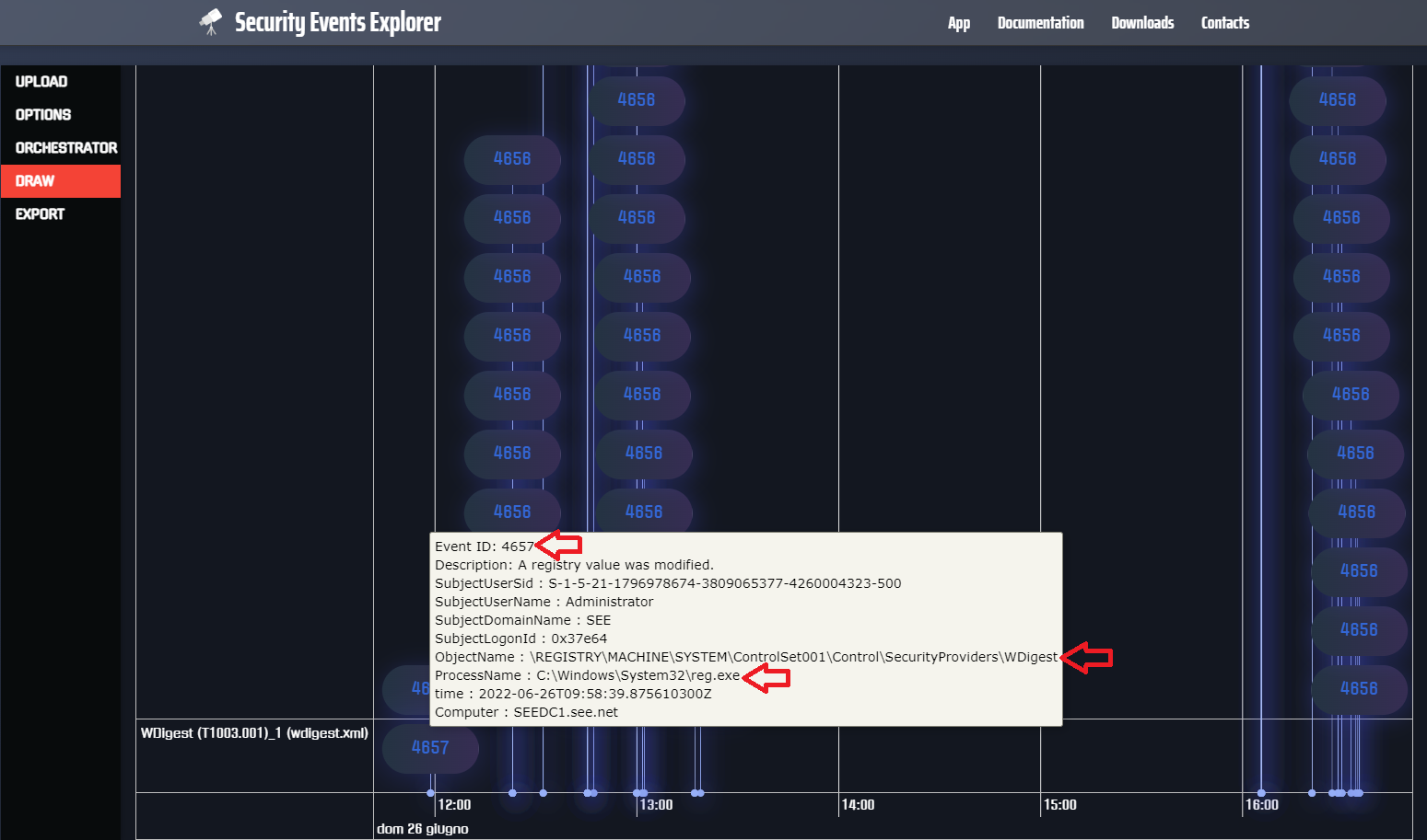 WDigest Registry Key modification detection with SEE rule