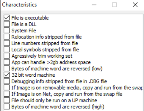CFF Explorer - executable file